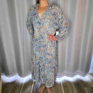 Maxi dress black tape oversized XS